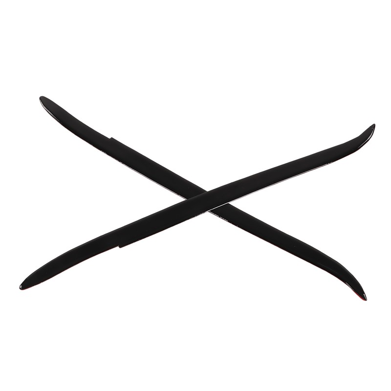 2 Pcs Headlight Eyebrow Glossy Black Trim Front Left Right