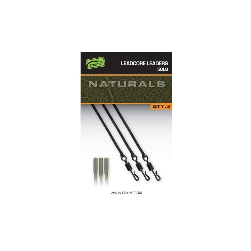 Fox Naturals Leadcore Leaders x 3 Carp Accessory