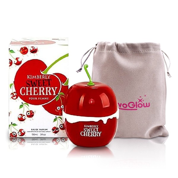 Kimberly Sweet Cherry-Eau De Parfum Spray Perfume, Fragrance For Women- Daywear, Casual Daily Cologne Set with Deluxe Suede Pouch- 3.4 Oz Bottle- Ideal EDP Beauty Gift for Birthday, Anniversary