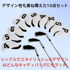 HOTQ 10pcs Golf Iron Covers Head Covers Golf Door Wedge Covers Set