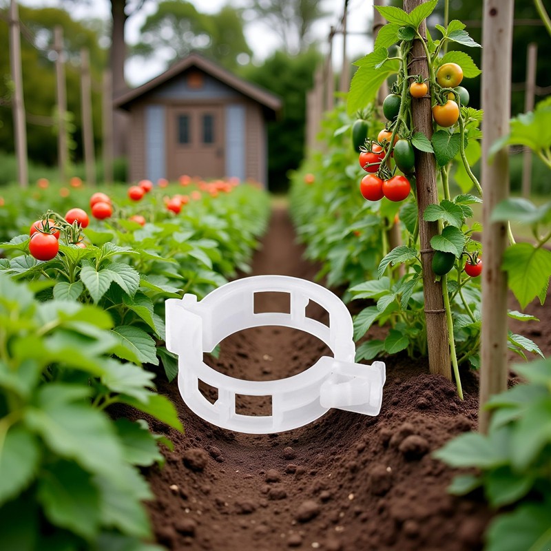 100Pcs White Plastic Trellis Clips Plant Support Clips,Tomato Clip,Cages Plants