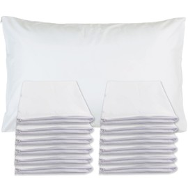 Sirenpho Pack of 12 Pillow Protector Zippered Covers 50x75cm, Anti Dust Mite, Anti-Allergy Hotel Quality Plain Pillow Case, Pillow not Included