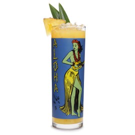 Libbey Tiki Kahiko Zombie Glass, Blue, Set of 4, (13.5 oz)
