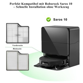 HEPA-Filter für Roborock Saros 10 / G30, Waschbare Ersatzfilter Zubehör für Roboter-Staubsauger, Staubsaugerfilter 4 Stück