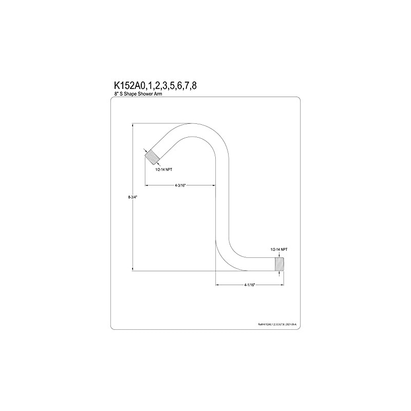 Kingston Brass K152A5 Designer Trimscape Showerscape S-Shape Shower Arm, Oil