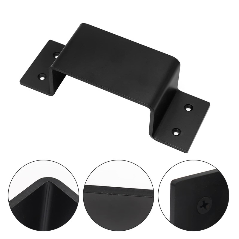 Aynaxcol Trailer Brackets, 4 Pack, Black, Carbon Steel, Floor Mount,