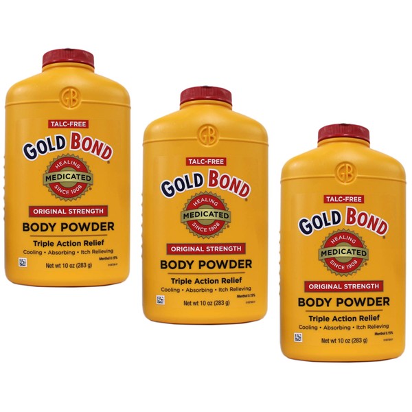 Gold Bond Medicated Powder 10 Ounce (3 Pack) (Talc-Free)