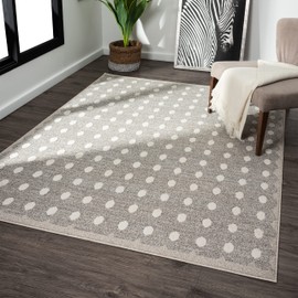 LUXE WEAVERS Modern Geometric Dots Taupe 2x3 Area Rug