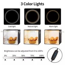 PULUZ 16x16" Large Portable LED Photo Light Box Shooting Tent Photography Studio