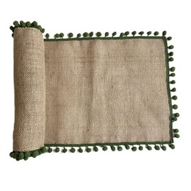 Jarsense Tablecloth Cotton and Linen Woven Tablecloth for Kitchen, Dining Table, Dining Room Entryway (Green)