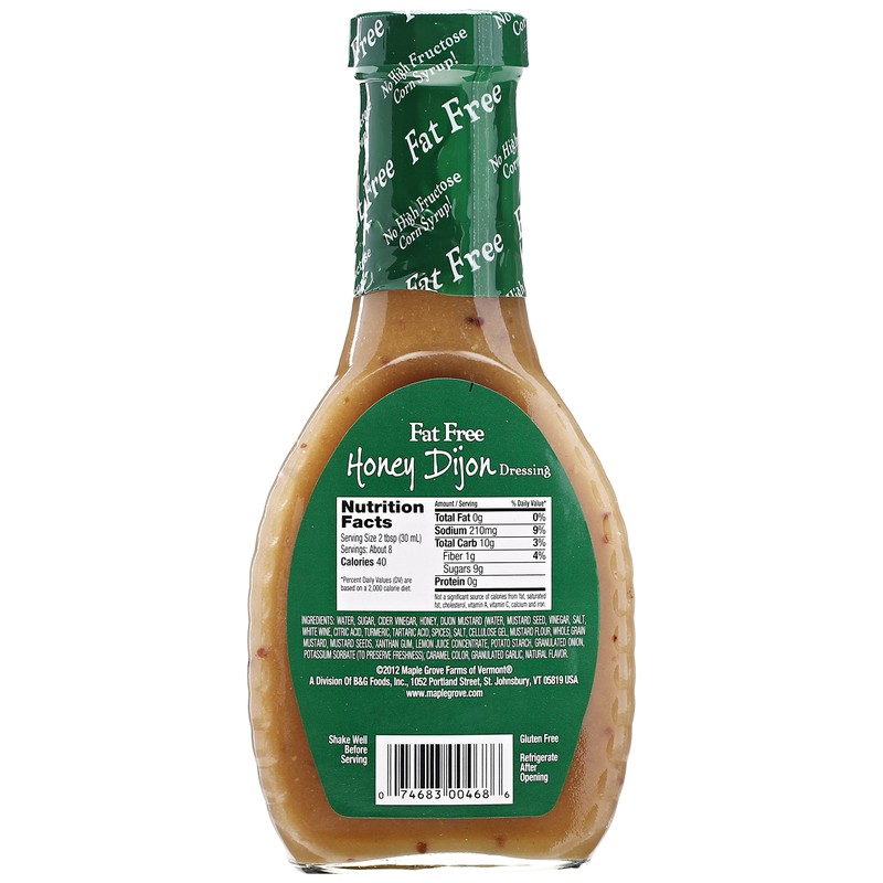 Maple Grove Farms Fat Free Honey Dijon Dressing, 8 oz