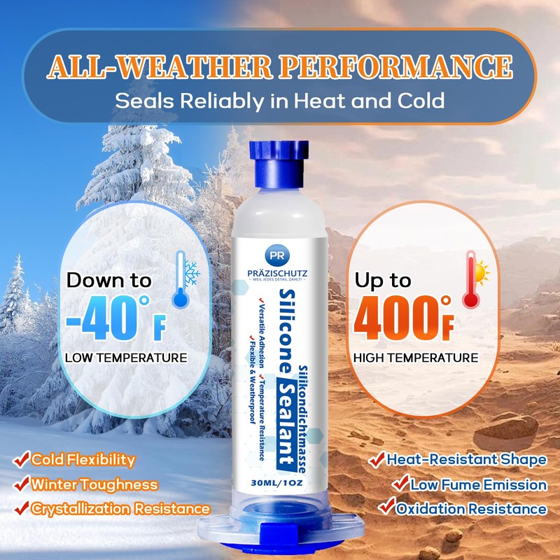 PRAZISCHUTZ RTV Silicone Adhesive Sealant - High Temperature & Waterproof