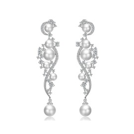 TTPSRY Women's Pearl Earrings Flower Earrings Fashion Creative Drop Earrings Hypoallergenic Suitable for Everyday and Party Wear, Resin