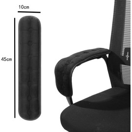 2 fundas de brazo para silla de oficina, almohadillas elásticas para reposabrazos elásticas, cómodo soporte de cojín para antebrazos de codo, protector de silla de escritorio para juegos (negro)