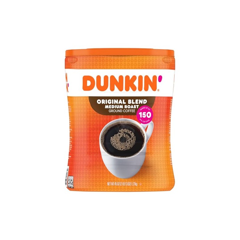 Dunkin' Donuts Original Blend Medium Roast Ground Coffee, 45 oz.