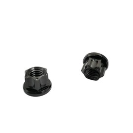 RISON Titanium Nuts Flange Nut M6 M8 M10 M12 Titanium Hex Flange Flower Nut for Motorcycle Bicycle Car Boat Brake Accessories Titanium Fasteners Titanium Nuts Pack of 5 (Black, M6)