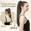 FESHFEN Long Ponytail Hairpiece - Straight Black Brown Braid Extensions