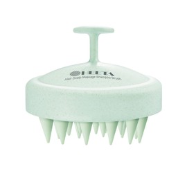 HEETA Scalp Massager Hair Growth, Soft Silicone Scalp Scrubber Shampoo Brush for Exfoliation, Dandruff Removal & Head Massage Stress Relax, Wet & Dry Use for Thick, Thin Hair Care, Wheat Straw Green
