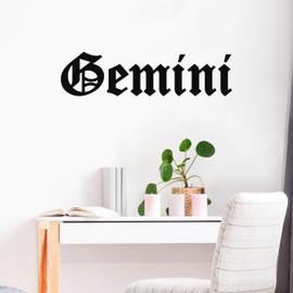 Vinyl Wall Art Decal - Gemini - 8" x 31" - Zodiac Signs Gothic Modern Inspirational Astrology Quote Sticker for Bedroom Living Room Closet Home Office Dorm Room Decor (Black, Gemini)