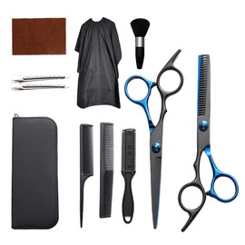 Barber Tool Set, Hair Cut, Scissors, Set for Beginners, Hairdresser, Barber (Blue)