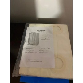 FOCUS HOSPITALITY NEW Hookless EMBOSSED MOIRE Shower Curtain Beige   71 x 74"