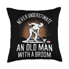 Curling Player Curler Sport Lover Curling Stone Throw Pillow