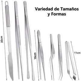 Pinzas de Cocina 7 Piezas Precision Pinzas para Cocinar de Acero Inoxidable, para Barbacoa, Procesamiento de Alimentos, Decorar, Hornear, Herramientas de Cocina para Decoración de Platos