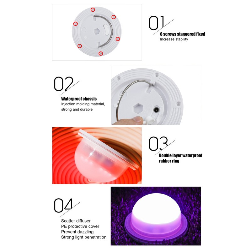 LED 16 Colors Remote Control Night Light USB Charging Waterproof