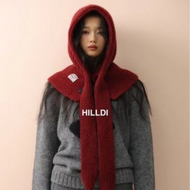 Autumn Mink Balaclava Hat with Integrated Scarf, New Year's Style lf3651 Free Size/Apricot 3ea