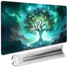 SIXTORE Juego de mesa premium de 24 x 14 pulgadas, TCG Playmat compatible con OCG CCG RPG MTG Play Mats, alfombrilla de computadora para mouse (verde vitalidad)