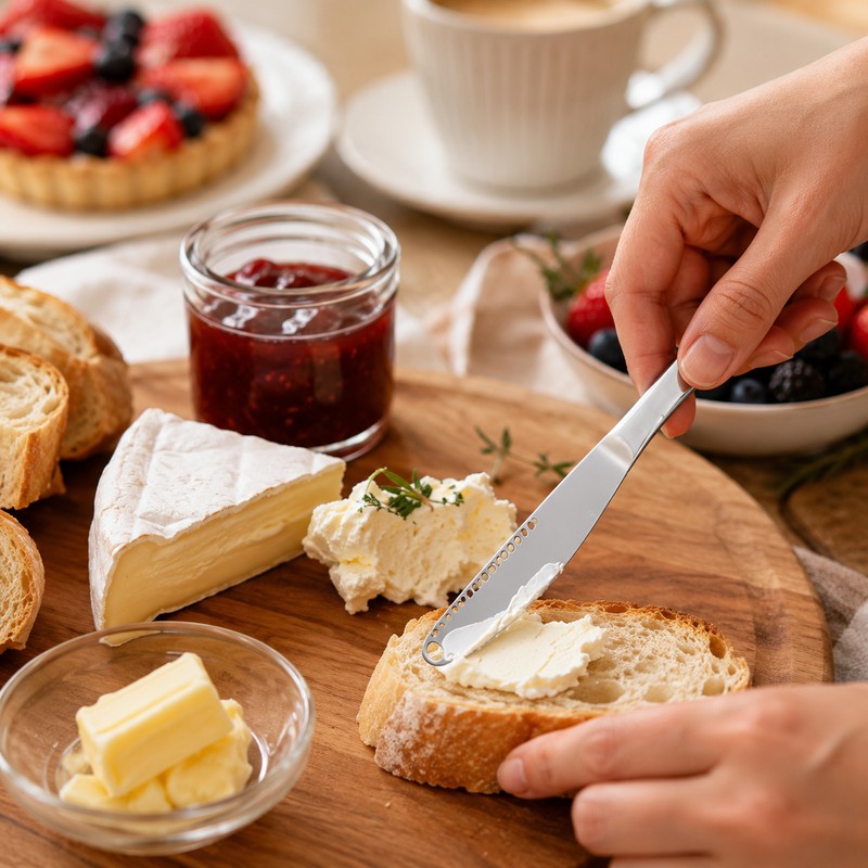 3-in-1 Stainless Steel Butter Knife for Spreading – Cheese, Jam