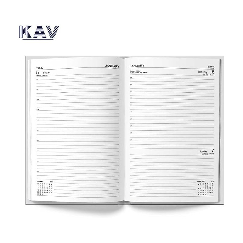 A4 Page a Day 2025 Diary, Assorted Hardback Classic Colours