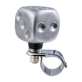 Abfer Car Power Control Steering Wheel Spinner Knob Dice Shape Turning Handle Suicide Brody Knobs Fit Most Vehicles Trucks (Silver)