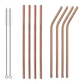 Universo en Linea Set 8 Popotes Acero Inox Ecológicos Lavables 30oz Colores