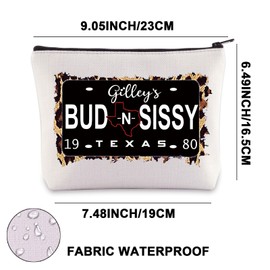G2TUP Western Country Cowboy Movie Makeup Bag Bud and Sissy Gifts Gilley's Night Club Honky Tonk Gifts Bud and Sissy Zipper Pouch (Sissy CA)