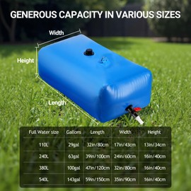 MATALDE Collapsible Water Bladder 380L/100 Gallon with Reinforced Handles - Portable Large Capacity Water Storage Tank for Drought Resistance, Fire Protection, Agricultural Irrigation, Outdoor