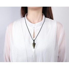 XIANNVXI Bloodstone Necklaces for Men Crystal Necklace for Men Necklaces Hippie Adjustable Pointed Rope Pendant Gift for Women