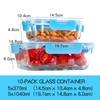 C CREST Glass Meal Prep Containers, [10 Pack] Glass Food