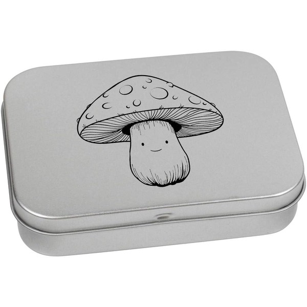 Azeeda 110mm 'Smiling Toadstool Mushroom' Metal Hinged Tin/Storage Box (TT00214687)