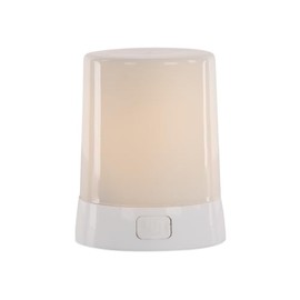 Melrose International FIA Flame 2" D x 2.75" H Plastic White 6 Hr Timer w/Remote USB Charging Cable Included