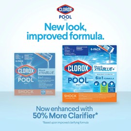 Clorox® Pool&Spa™ Shock XTRABLUE® Plus, Kills Bacteria & Algae in Swimming Pools, Swim-Ready in 15 Minutes, (6-Pack)