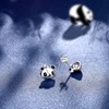 Presentski Panda Earrings 925 Sterling Silver Studs Cute Animal Earrings