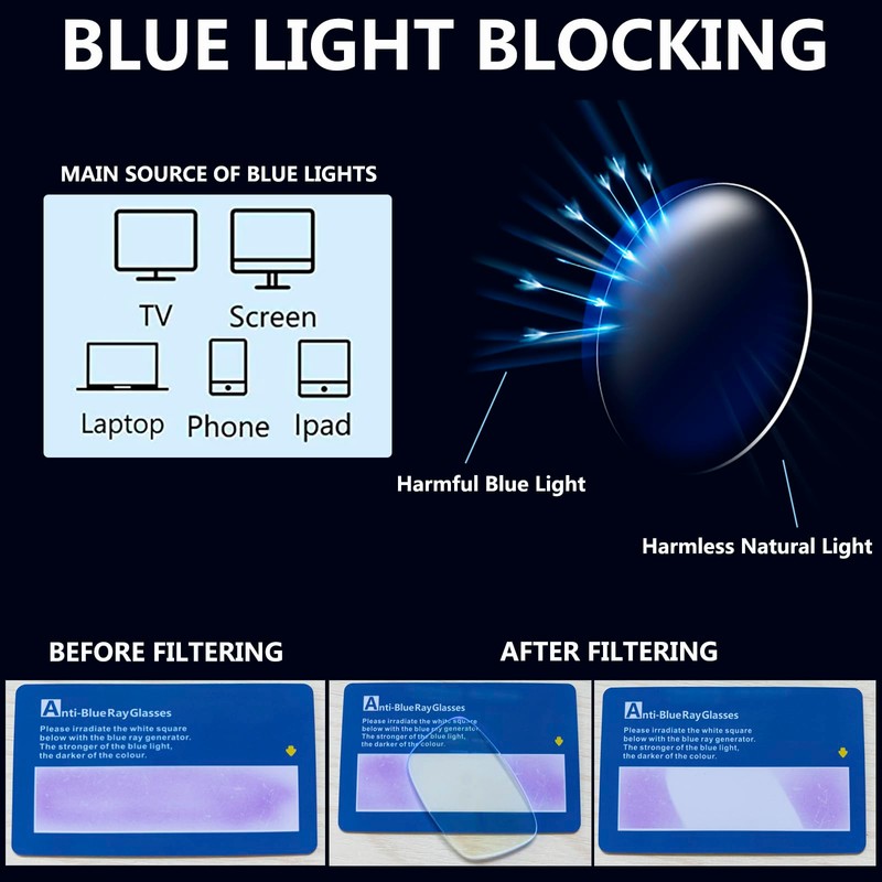 RaoOG 4 Pack Reading Glasses for Women Blue Light Blocking