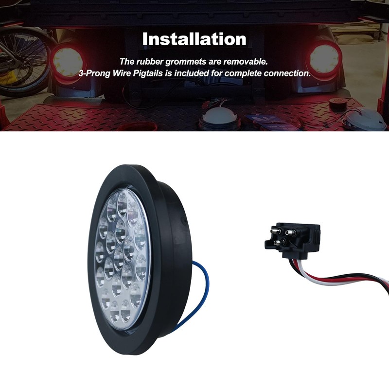 XtraGlow 4 inch Round Dual Revolution LED Tail Lights Red