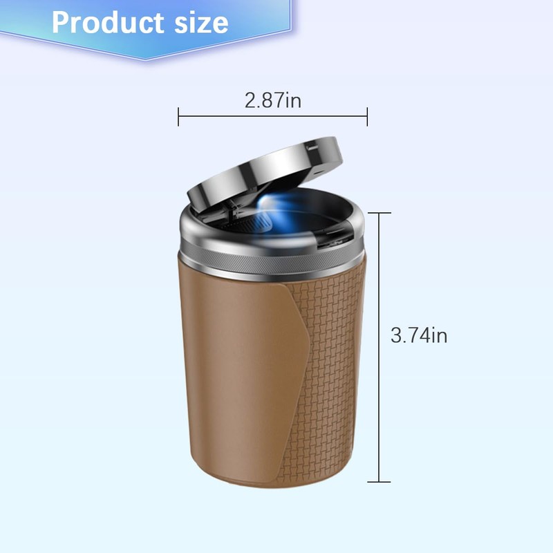 Zpana Car Ashtray with Lid, Smokeless Mini Detachable Vehicle Cup