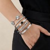Camhanno Silver Bangle Bracelets for Women - Stainless Steel Stackable