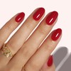 Short Press on Nails Dark Red | GJZEZ Sturdy Round
