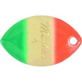 Yakima Bait Mulkey's Mini Guide Flash Spinner Blades - Size 3.5 Brass Flame Green Double Trouble