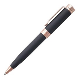Cerruti NSG9144N 1881 Zoom Soft Navy Ballpoint Pen Made of Brass in Dark Blue/Rose Gold, Writing Colour Blue, Length: 13.6 cm