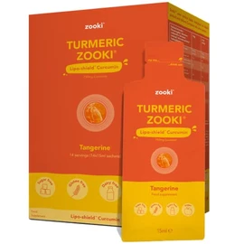 ZookiÂ® Liquid Turmeric | Turmeric Shots Contains 750mg Full Spectrum Curcumin Per 15ml Sachet (Tangerine Flavour, 14 Servings)